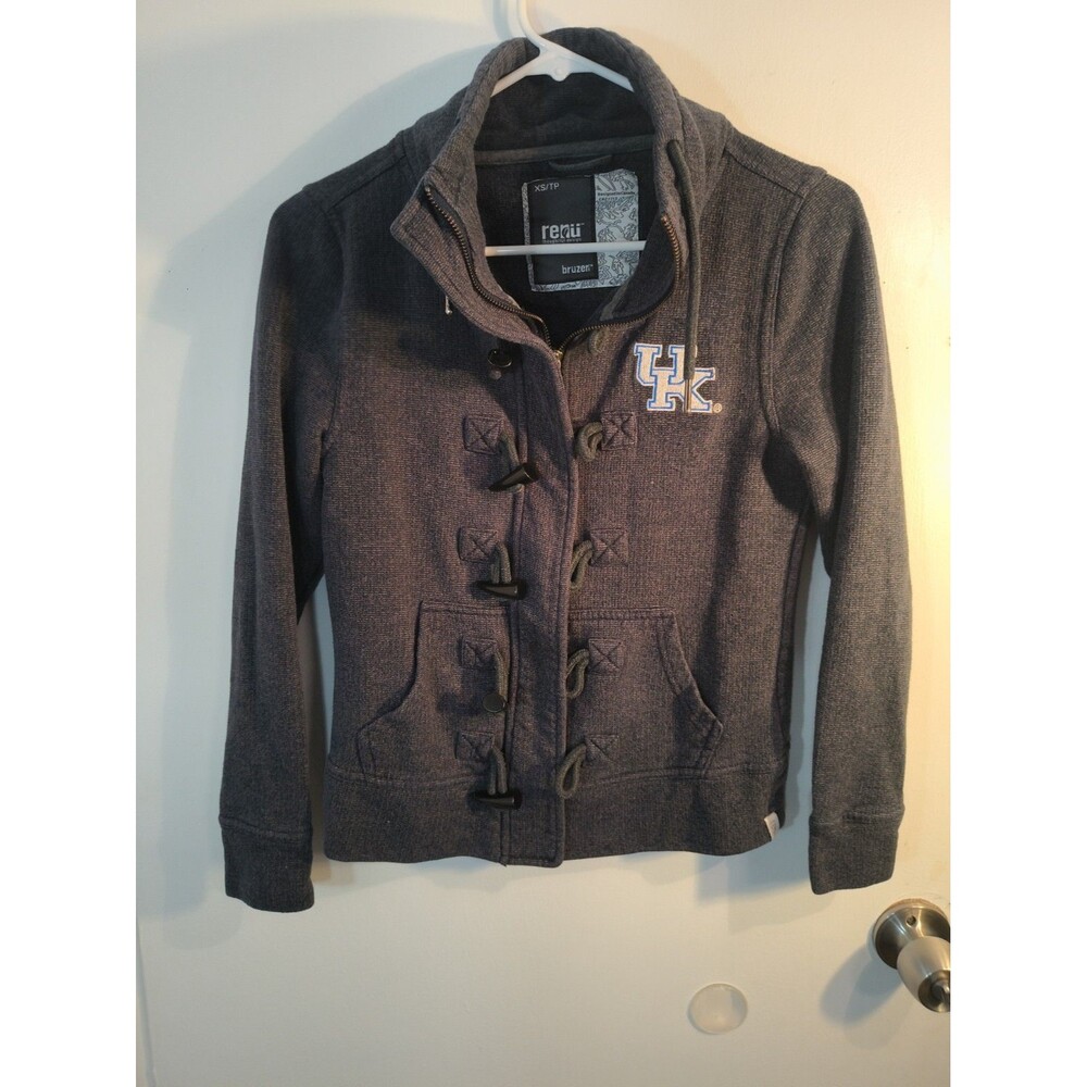 Bruzer Renu Kentucky Wildcats Jacket Womens XS Grey Toggle Full Zip Funnel Neck